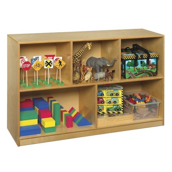Childcraft Toy and Block Mobile Shelf, 5 Compartments, 47-3/4 x 14-1/4 x 30 Inches 580697